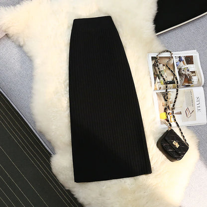 Jupe mi-longue taille haute pour femme, style simple, mode féminine