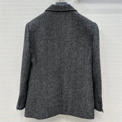 Manteau femme à manches longues mélange de laine