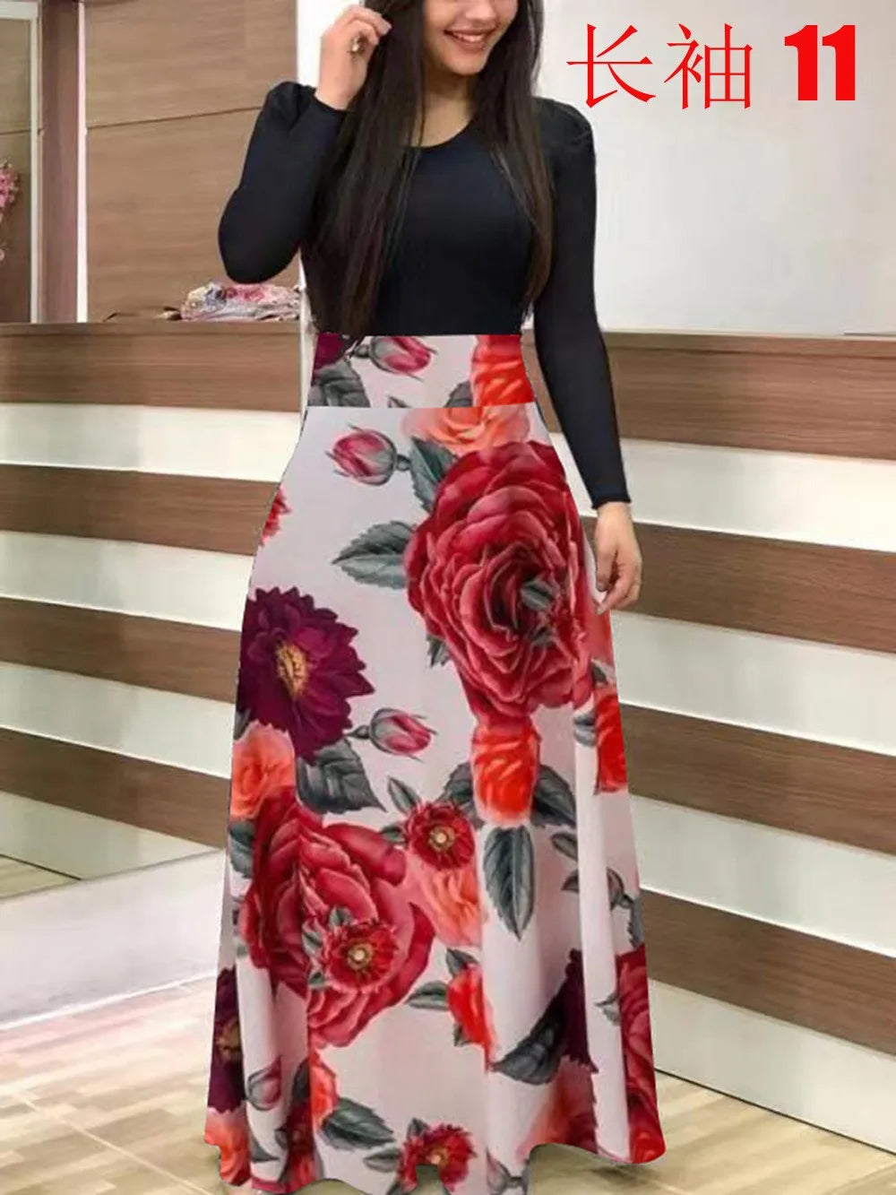 Robe longue couleurs de fleurs