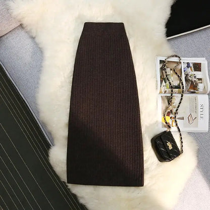 Jupe mi-longue taille haute pour femme, style simple, mode féminine