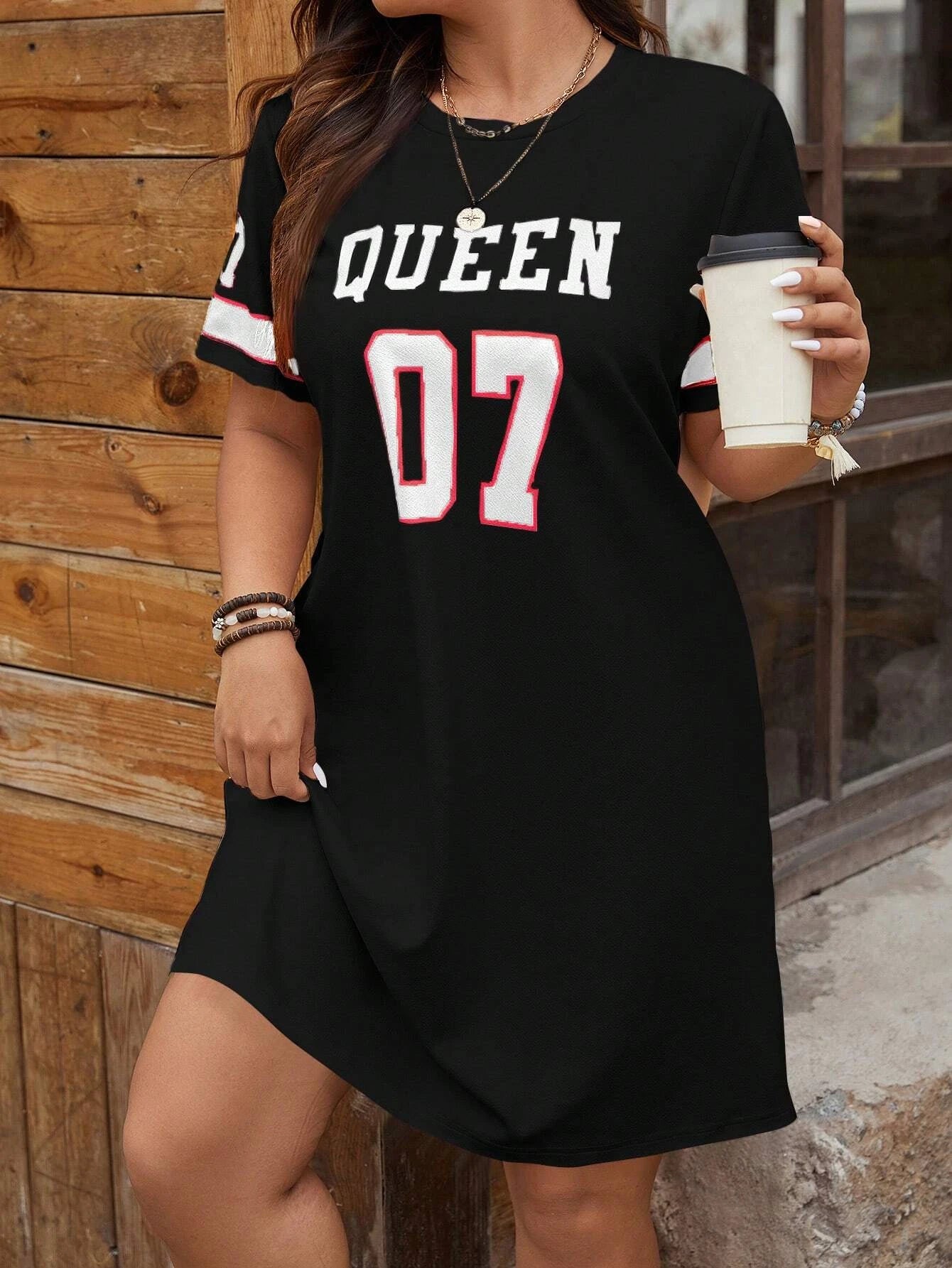 T-shirt femme modèle sportif décontracté lettre imprimer à la mode 07 imprimé