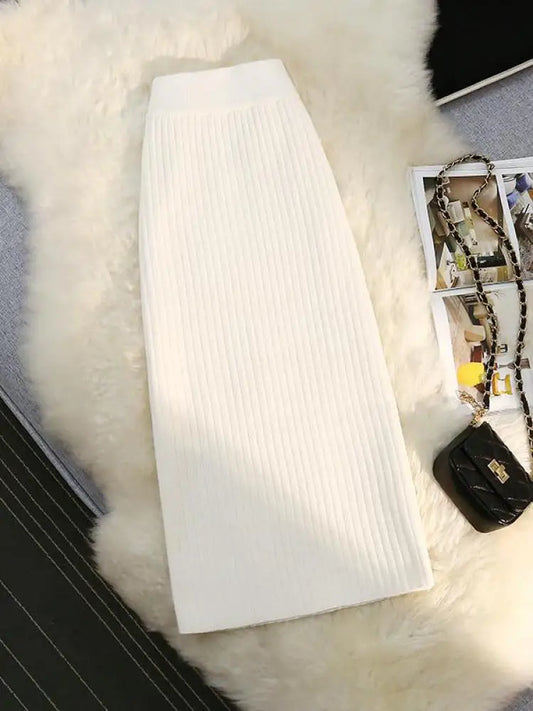 Jupe mi-longue taille haute pour femme, style simple, mode féminine