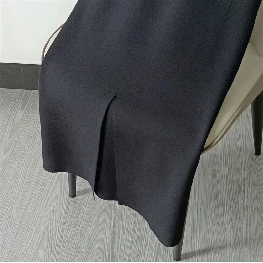 Jupe crayon taille haute longue