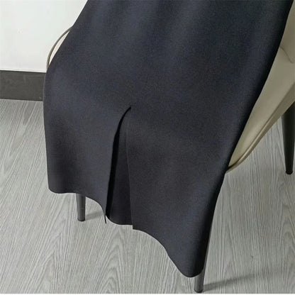 Jupe crayon taille haute longue