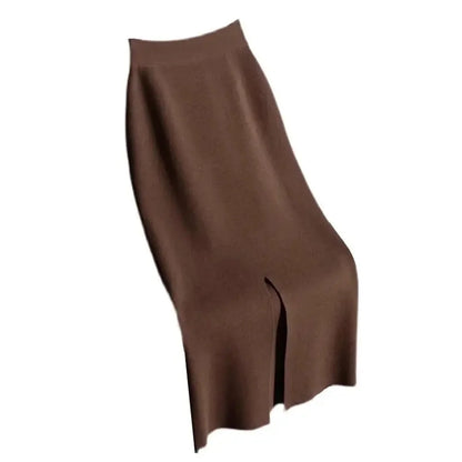 Jupe crayon taille haute longue