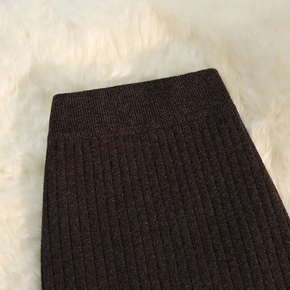 Jupe mi-longue taille haute pour femme, style simple, mode féminine