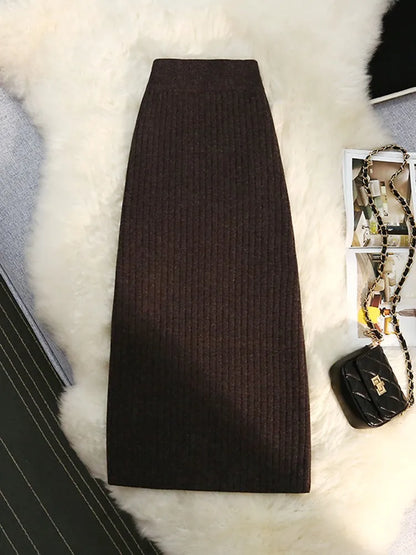 Jupe mi-longue taille haute pour femme, style simple, mode féminine