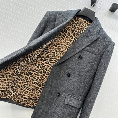 Manteau femme à manches longues mélange de laine