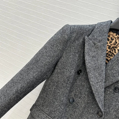 Manteau femme à manches longues mélange de laine