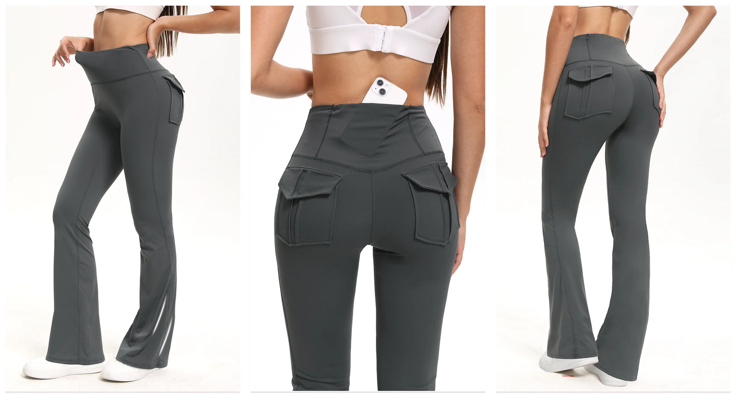 Pantalon de Yoga avec poches, contrôle du ventre pour salle de sport, Fitness