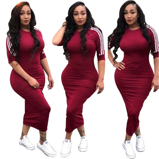 Robe à rayures blanches