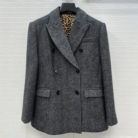 Manteau femme à manches longues mélange de laine