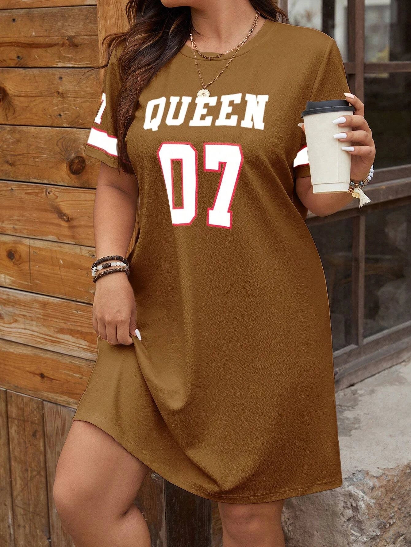 T-shirt femme modèle sportif décontracté lettre imprimer à la mode 07 imprimé