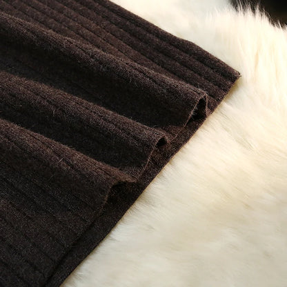 Jupe mi-longue taille haute pour femme, style simple, mode féminine